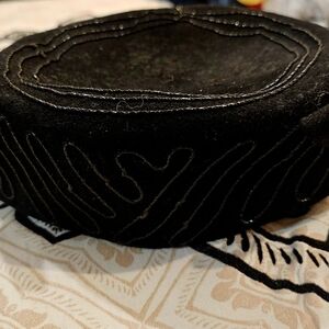Vintage Black Embroidered Hat